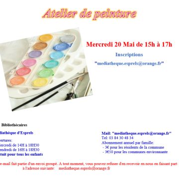 Médiathèque : Atelier de peinture