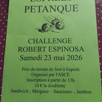Pétanque à Esprels : Challenge Robert Espinosa