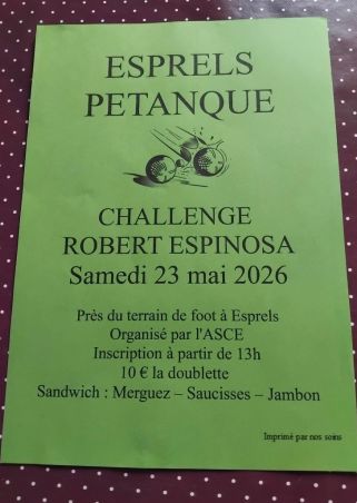 Pétanque à Esprels : Challenge Robert Espinosa